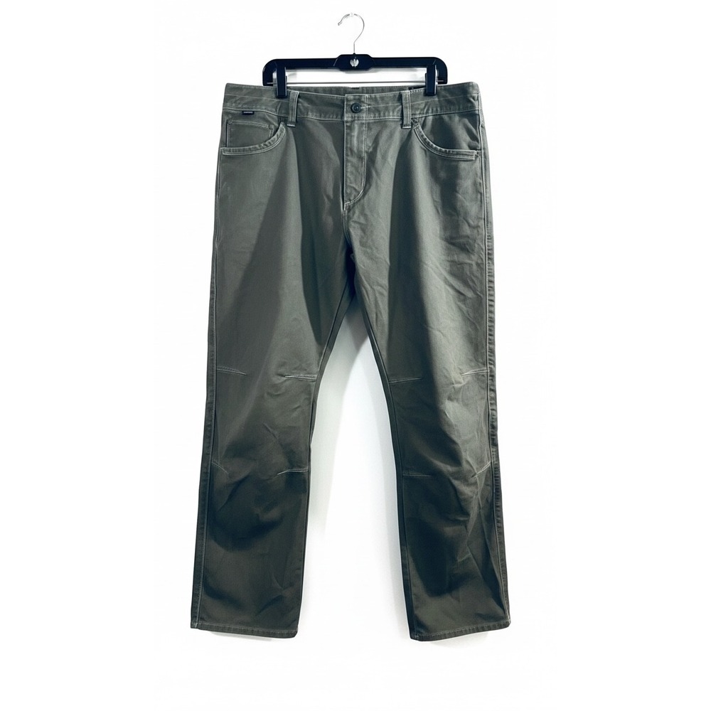 Kuhl Rydr Pants Mens 38x34 Olive Green Heavyweight Cotton Canvas Hiking Workwear